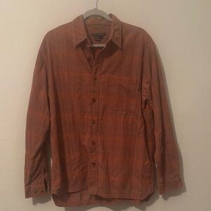 Royal Robbins Men's Casual Button Down Shirt - Rust Orange